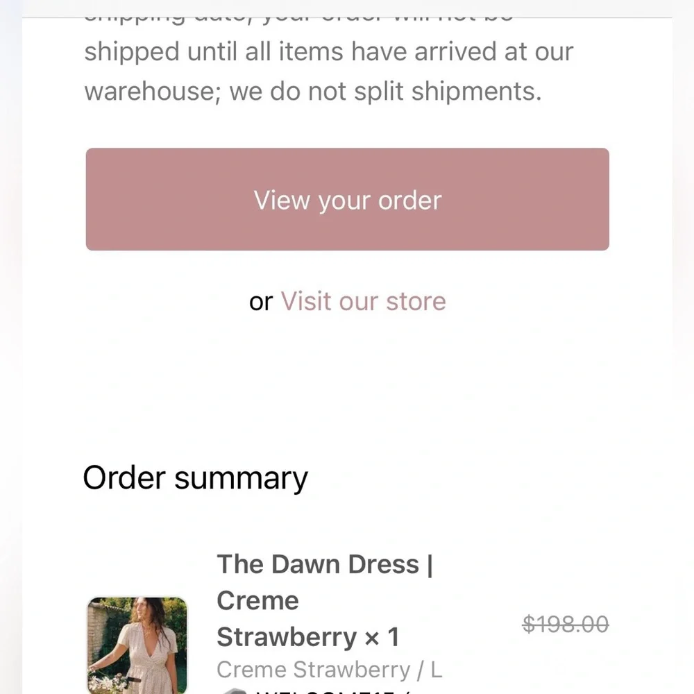 Christy Dawn the Dawn Dress in creme strawberry Large - Picture 13 of 13